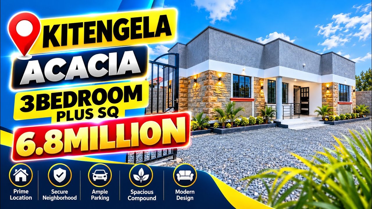 Affordable HIDDEN ROOF 3BEDROOM + SQ FORSALE AT 6.8MILLION | KITENGELA