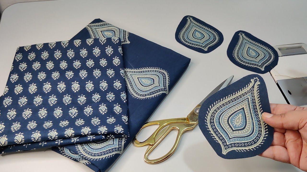 Printed Fabric से Patchwork कर के बनाएं Printed Kurti के गले का Simple और Beautiful Design