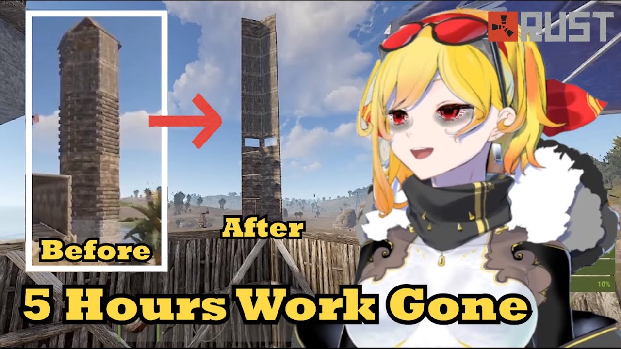 Kaela Lost Her Mind After The Tower She Built For 5 hours+ Destroyed By Helicopter [Hololive | Rust]