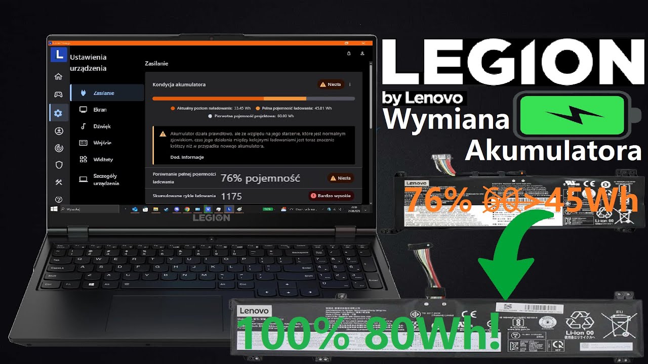 Legion 5 - Wymiana Baterii w Laptopie