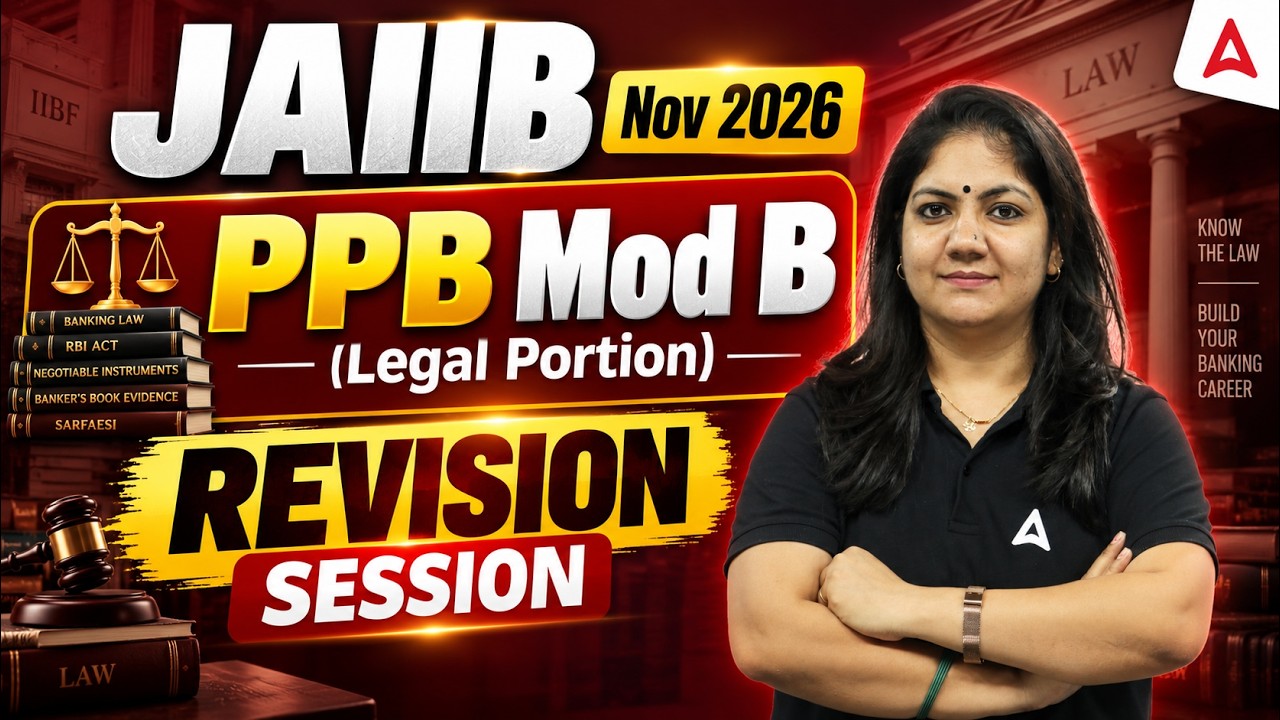 JAIIB Nov 2026 Preparation | PPB Legal Portion | Module B | Important MCQs | Nikkita Singh