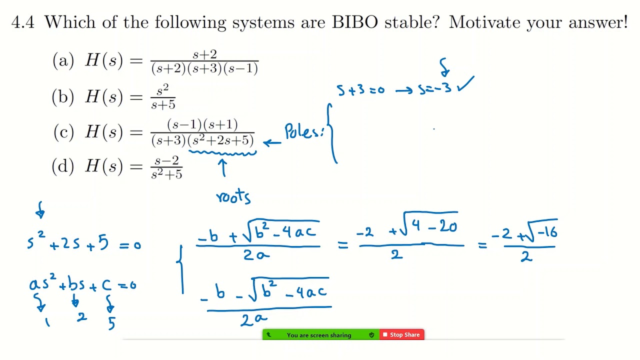 #4.4 Which of the following systems are BIBO stable?