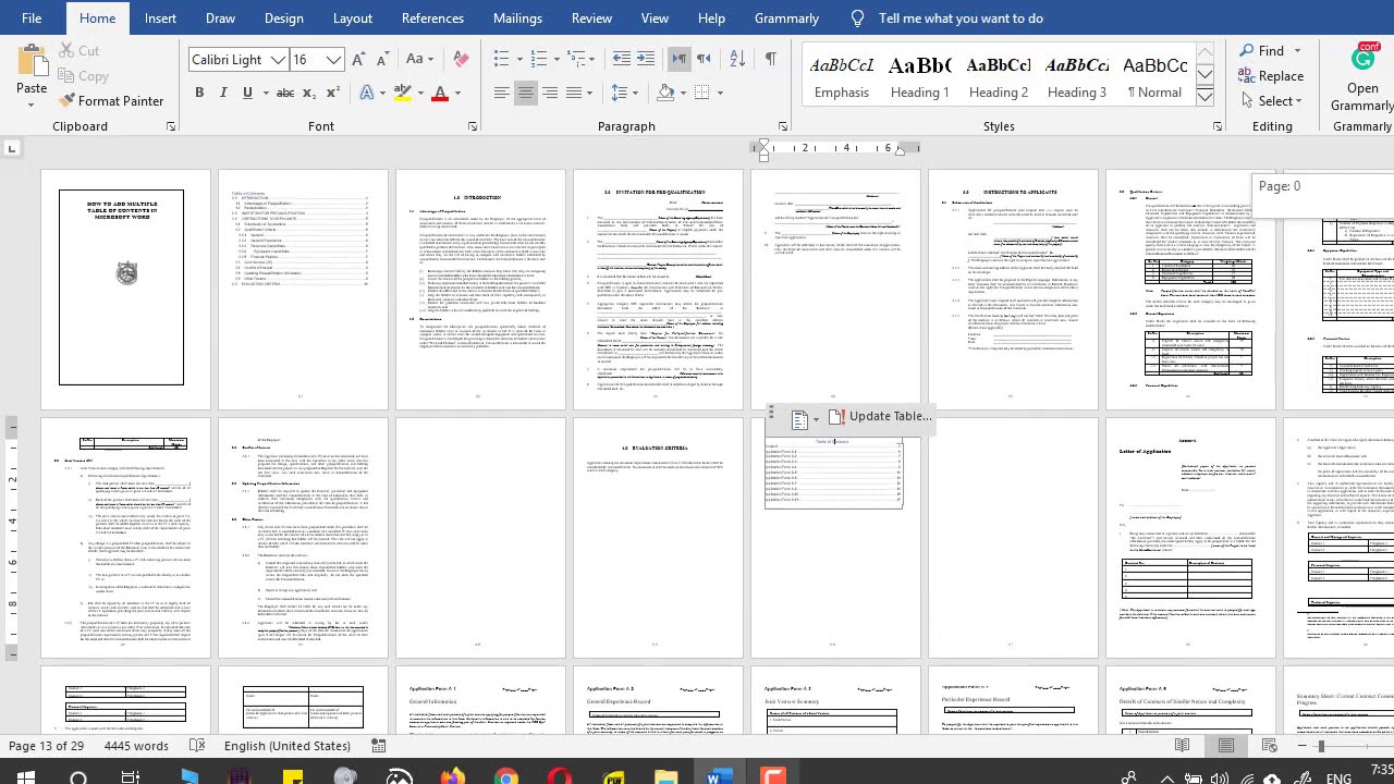 How to Add Multiple Table of Contents in Microsoft Word