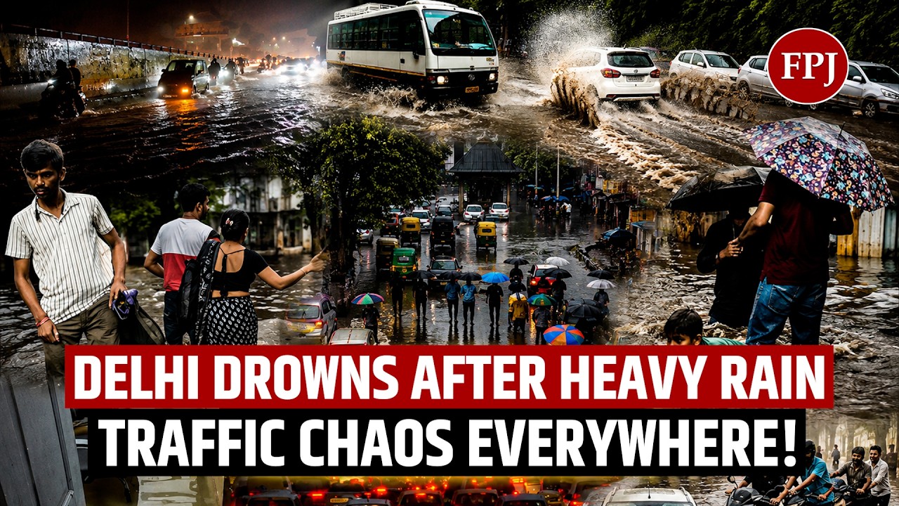 LIVE: Delhi Rain Updates | Heavy Waterlogging, Traffic Jams & Flooded Roads Across the City