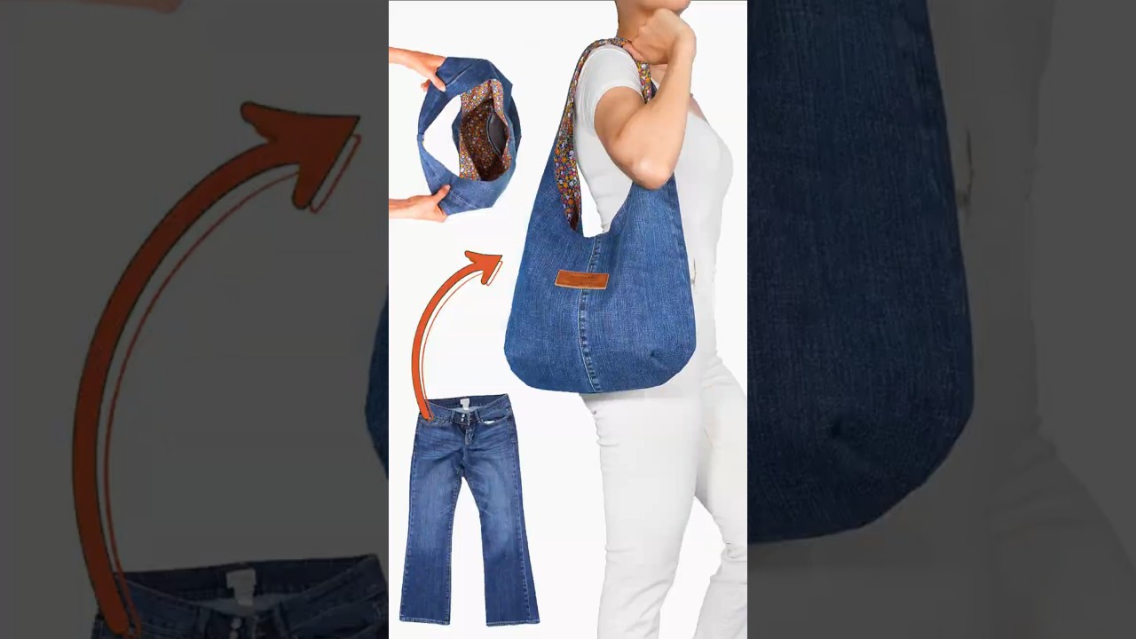 Как сшить сумку-хобо из старых джинсов. Идеи секонд-хенда. Miarti👜✂️
