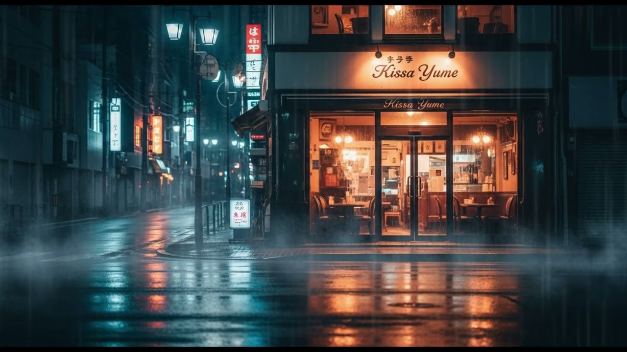 “Cozy Japanese Cafe at Midnight | Lofi, Rain & Night Ambience”