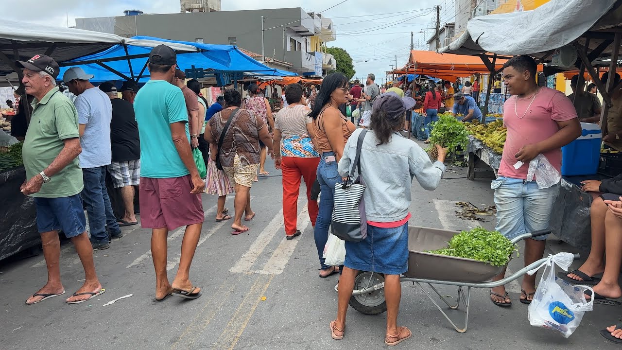 Fatura de quiabo,jabuticaba e abacaxi na feira livre de Araruna