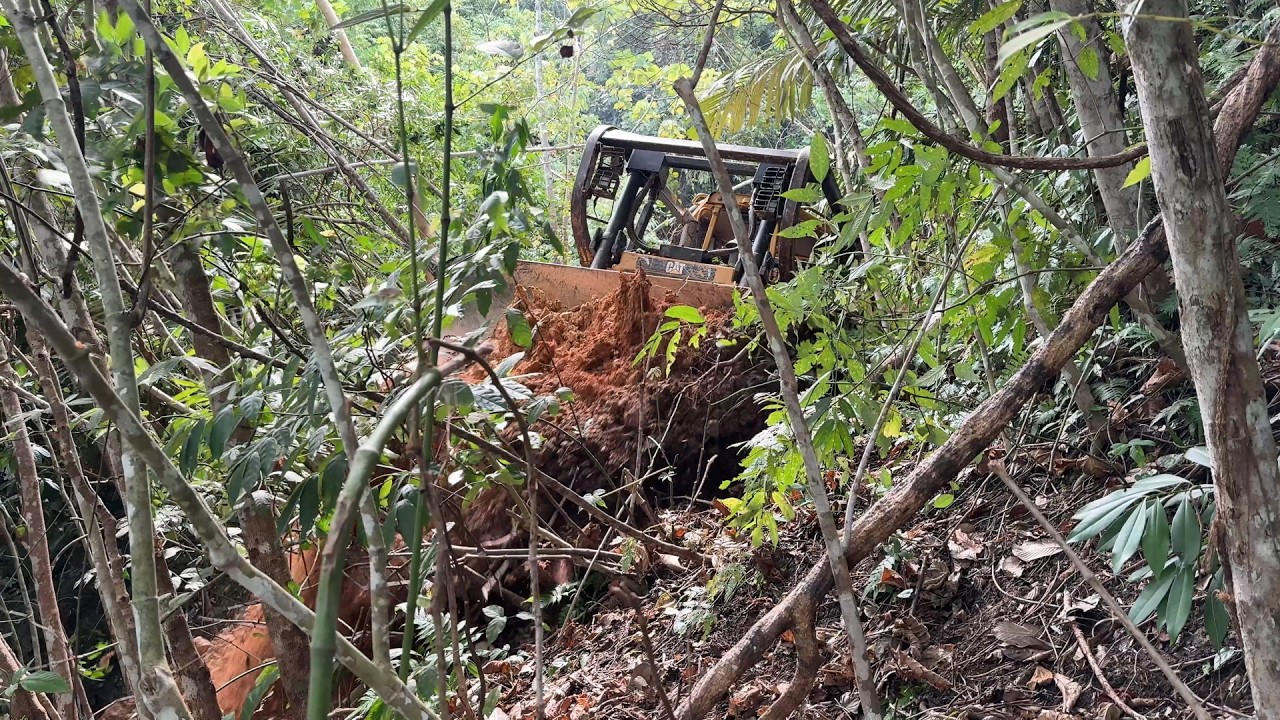 Challenging Mountainous Terrain Cleared by D6R XL Bulldozer