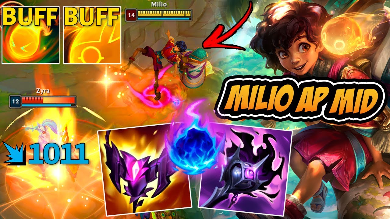 MILIO AP FOI BUFFADO E TÁ MUITO ROUBADO NO MID (25 MIL DE DANO) - LEAGUE OF LEGENDS