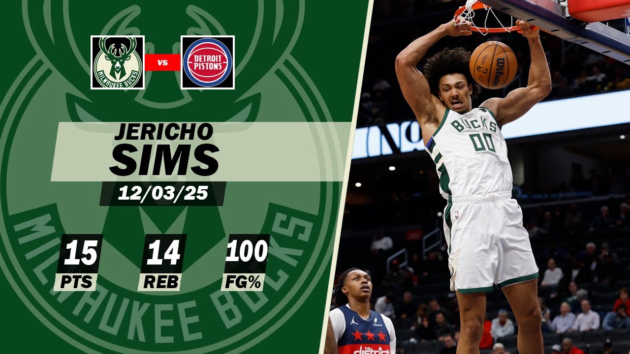 JERICHO SIMS IS THE NEW BUCKS HERO - Career Game vs Pistons