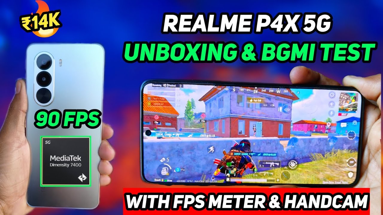 ⚡Realme P4X 5G Unboxing + BGMI 4.1 update 90 FPS Test 🎮 With fps meter| Performance Review!