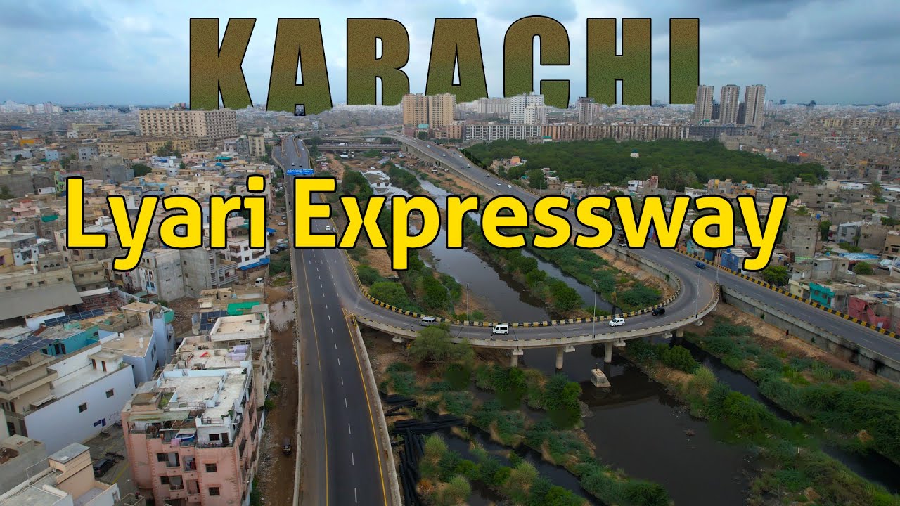 Karachi - Lyari Expressway - Maripur to Super Highway - Non-stop Drone View- lyari river flooding 