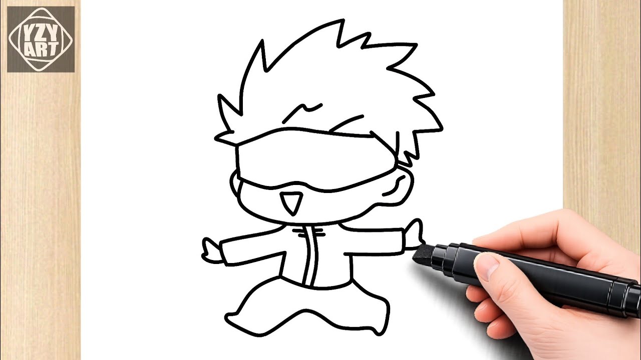 How To Draw Chibi GOJO SATORU (Jujutsu Kaisen) || Step By Step Tutorial || EASY