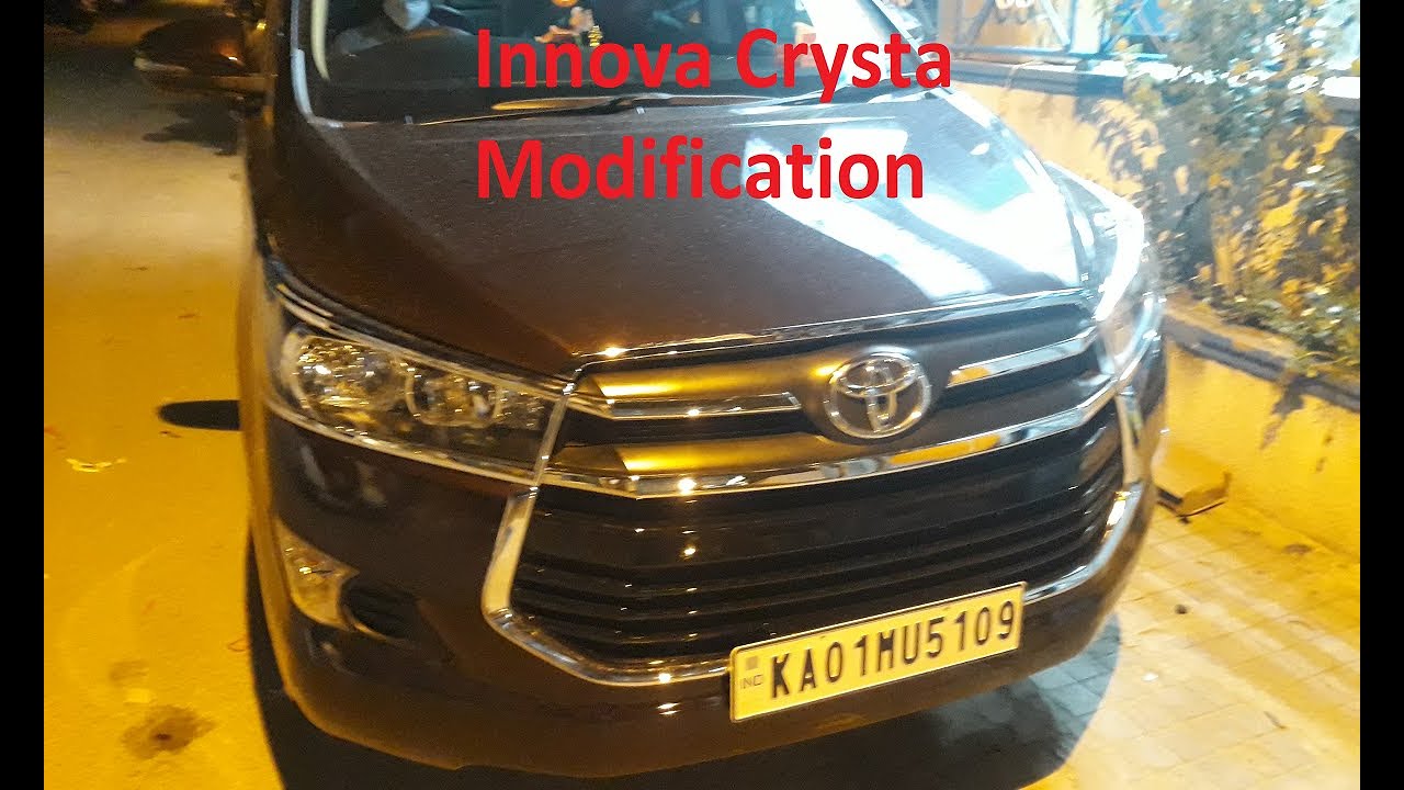 Innova Crysta Modification | Seat cover, 7D Mats, Wooden Dash, Side Guard.. | KONARK CAR ACCESSORIES
