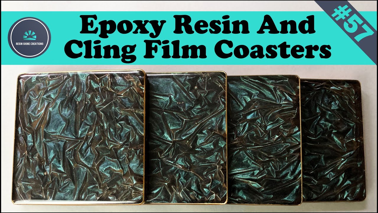 Epoxy resin and cling film coasters.