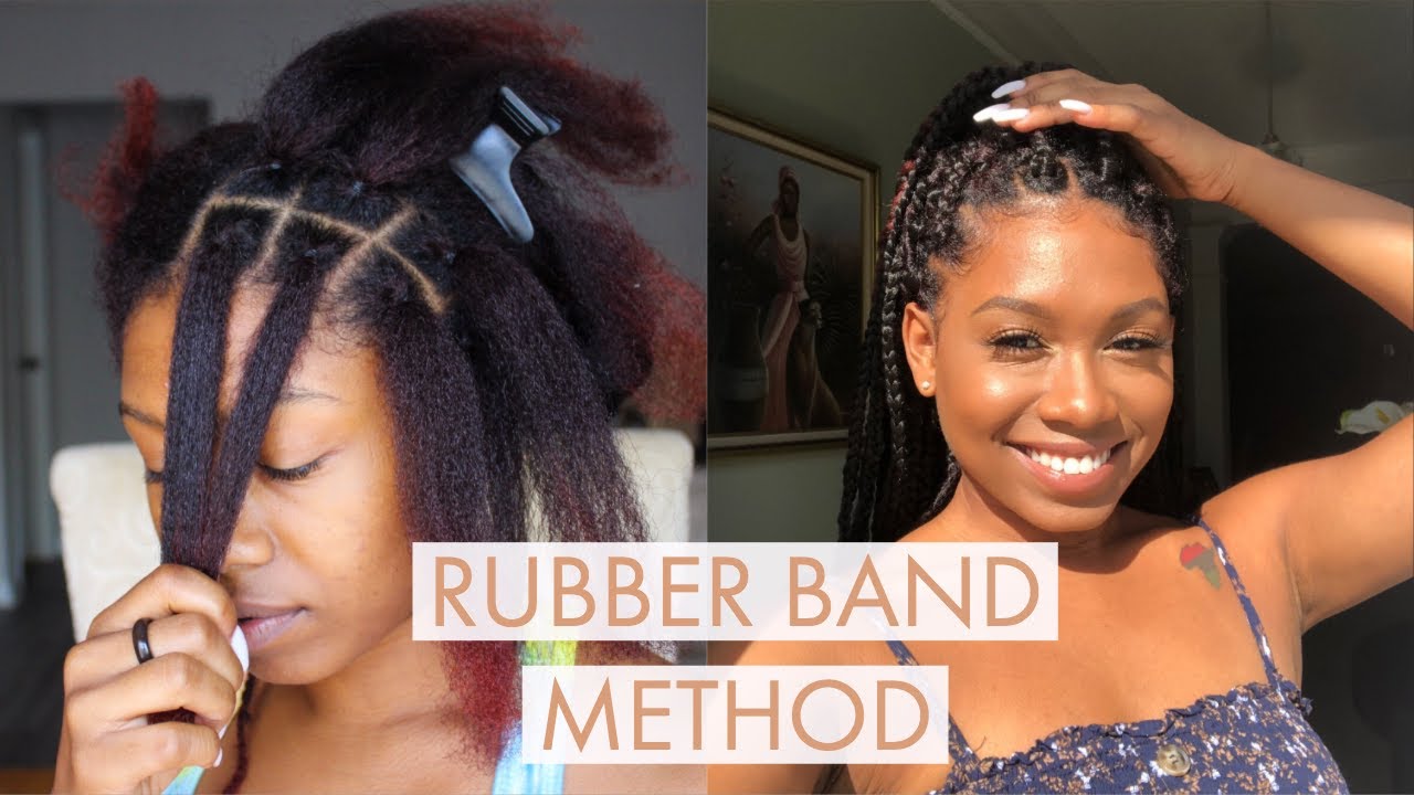 How I Part My Hair For Box Braids, Passion Twists, Etc (Rubber Band Method)