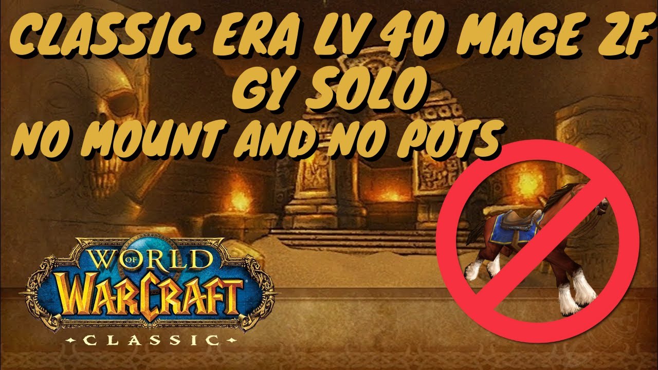 World of Warcraft: Classic Era Level 40 Human Mage ZF GY Solo With No Mount or Pots.