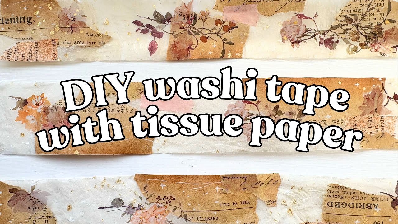Create your own washi tape using tissue paper and collage! 🌟