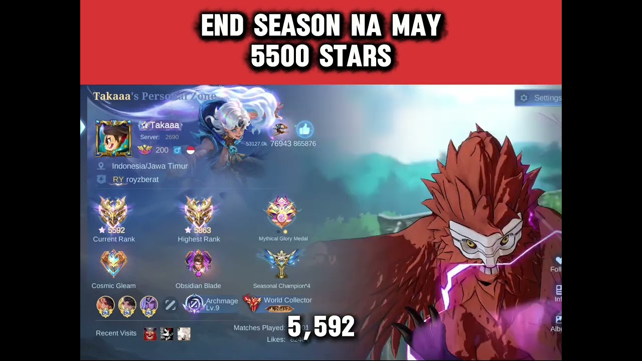 MLBB End Season with the highest points of 5500 stars 