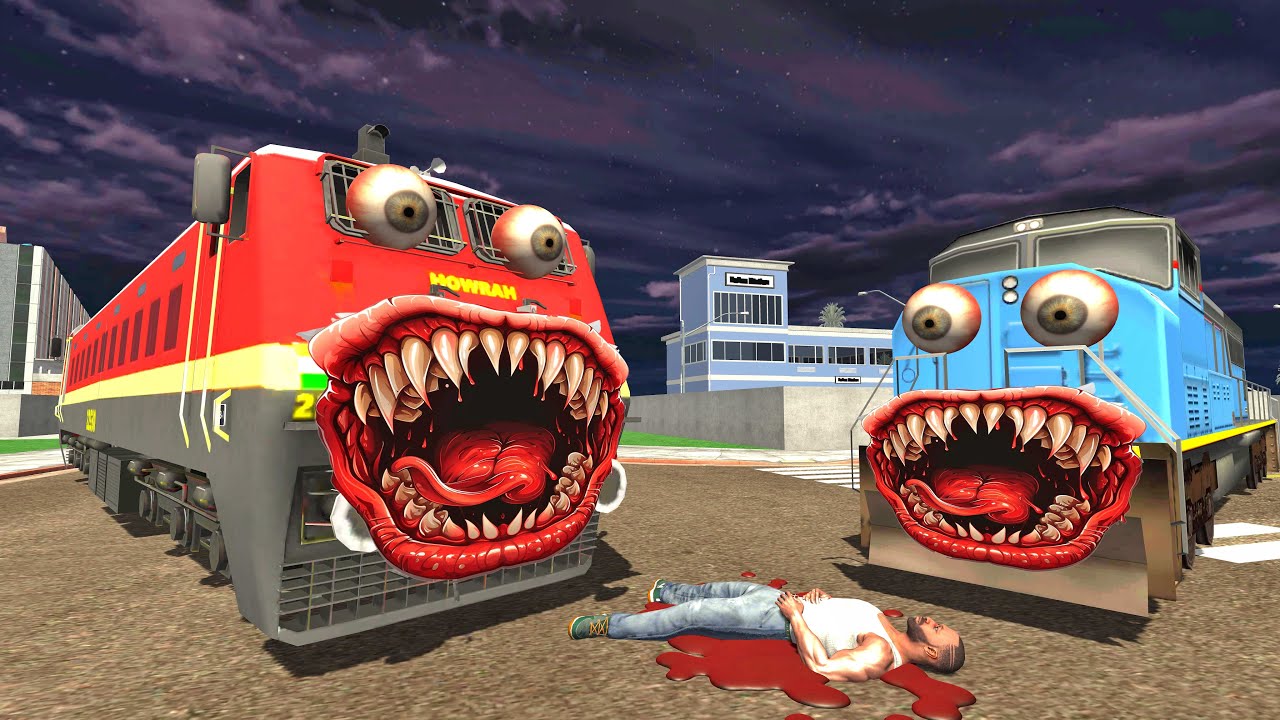 Old Haunted Train VS New Train - INDIAN BIKE DRIVING 3D