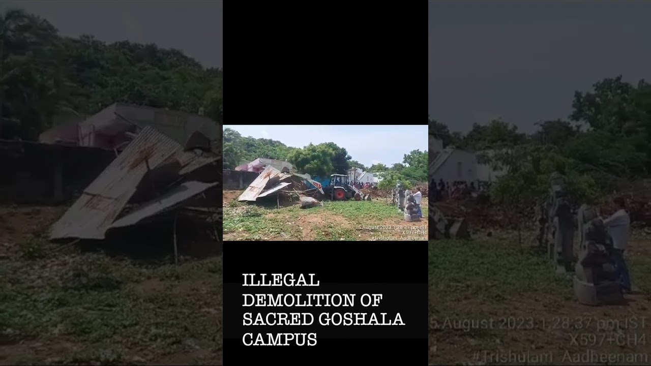 Unbelievable Footage Illegal Demolition Hindu Temple and Goshala  🕉️😢 #hindu #underattack #injustice