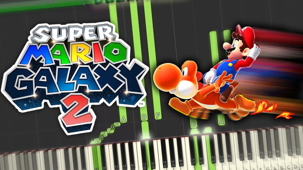 Super Mario Galaxy 2 - Melty Monster Galaxy Theme Piano Tutorial Synthesia