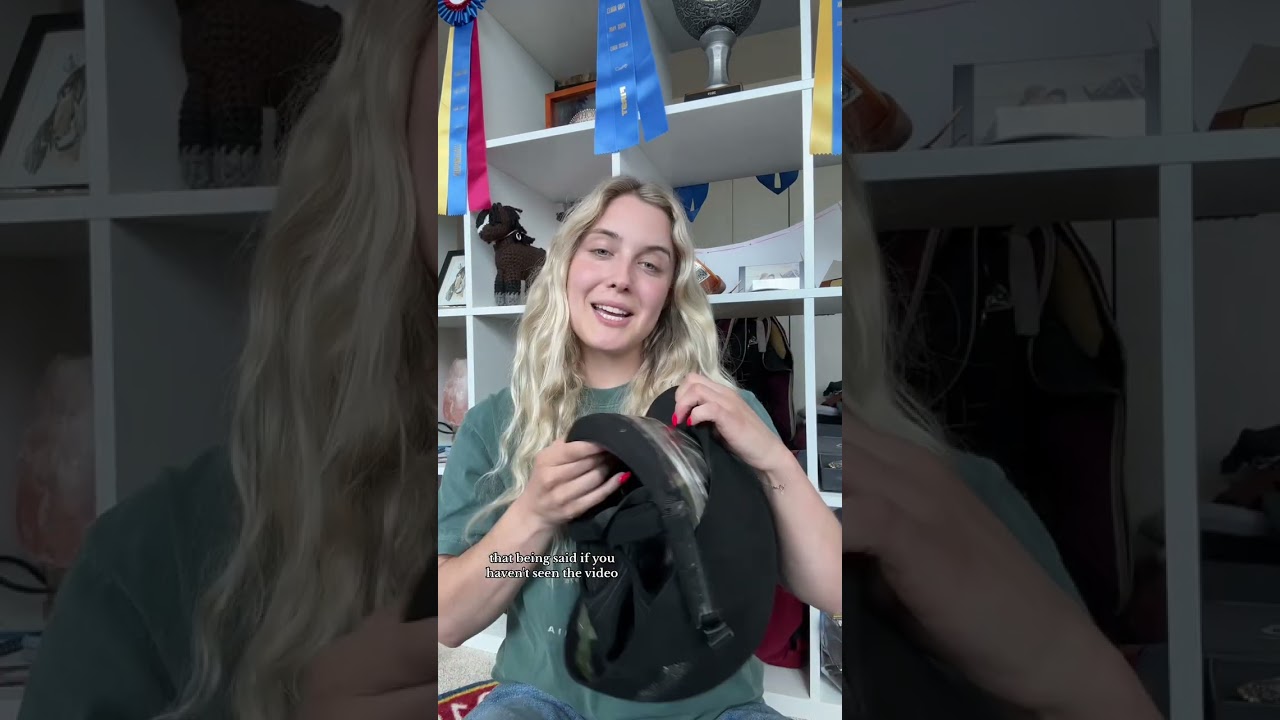 Comparing Helmets After Jumping Fall #shorts #equestrian #showjumping #horseriding