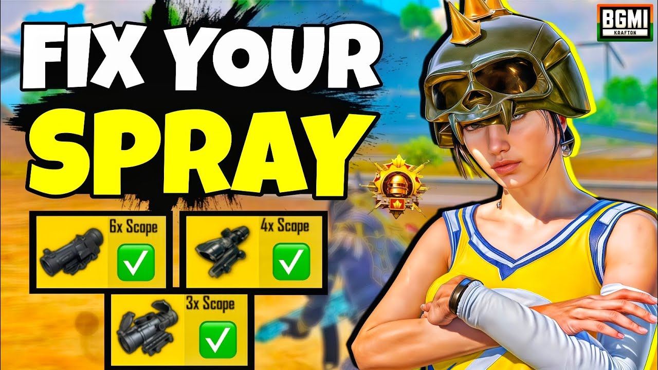 FIX YOUR 3X-4X-6X SPRAY 😃 BGMI BEST SCOPE SETTINGS AND ALL | TINKOO GAMING