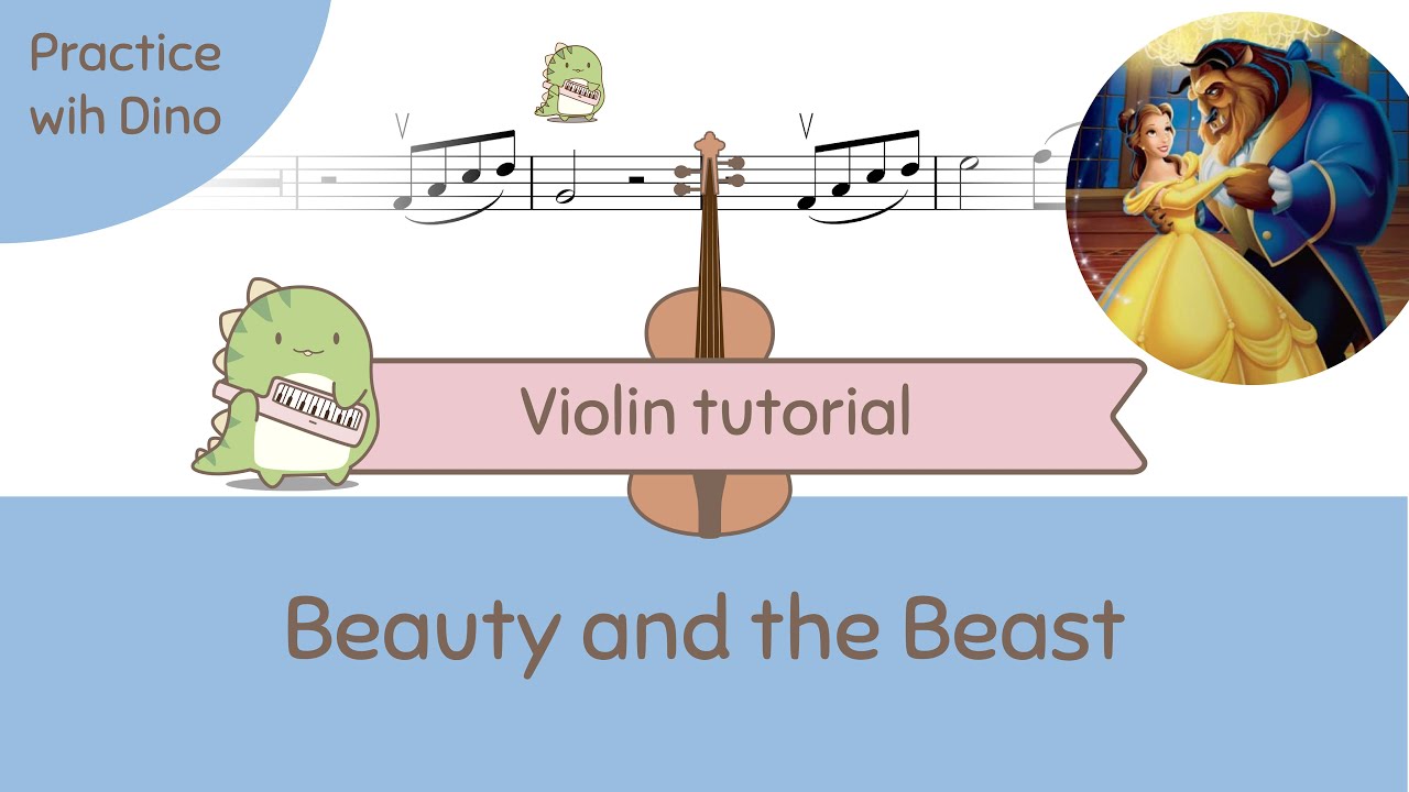 Beauty and the beast (Violin Tutorial | Play along | Playing partner)