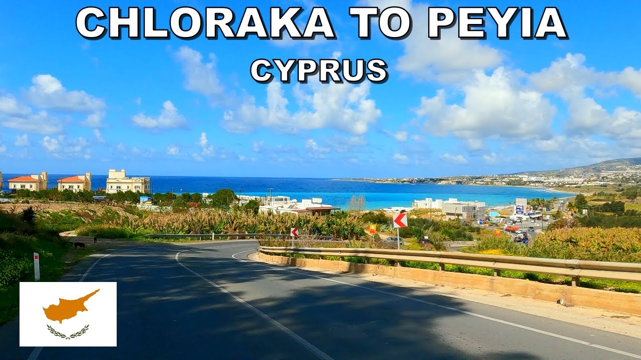 DRIVING from CHLORAKA VILLAGE to PEYIA *PEGEIA* TOWN in CYPRUS 4K (60fps)