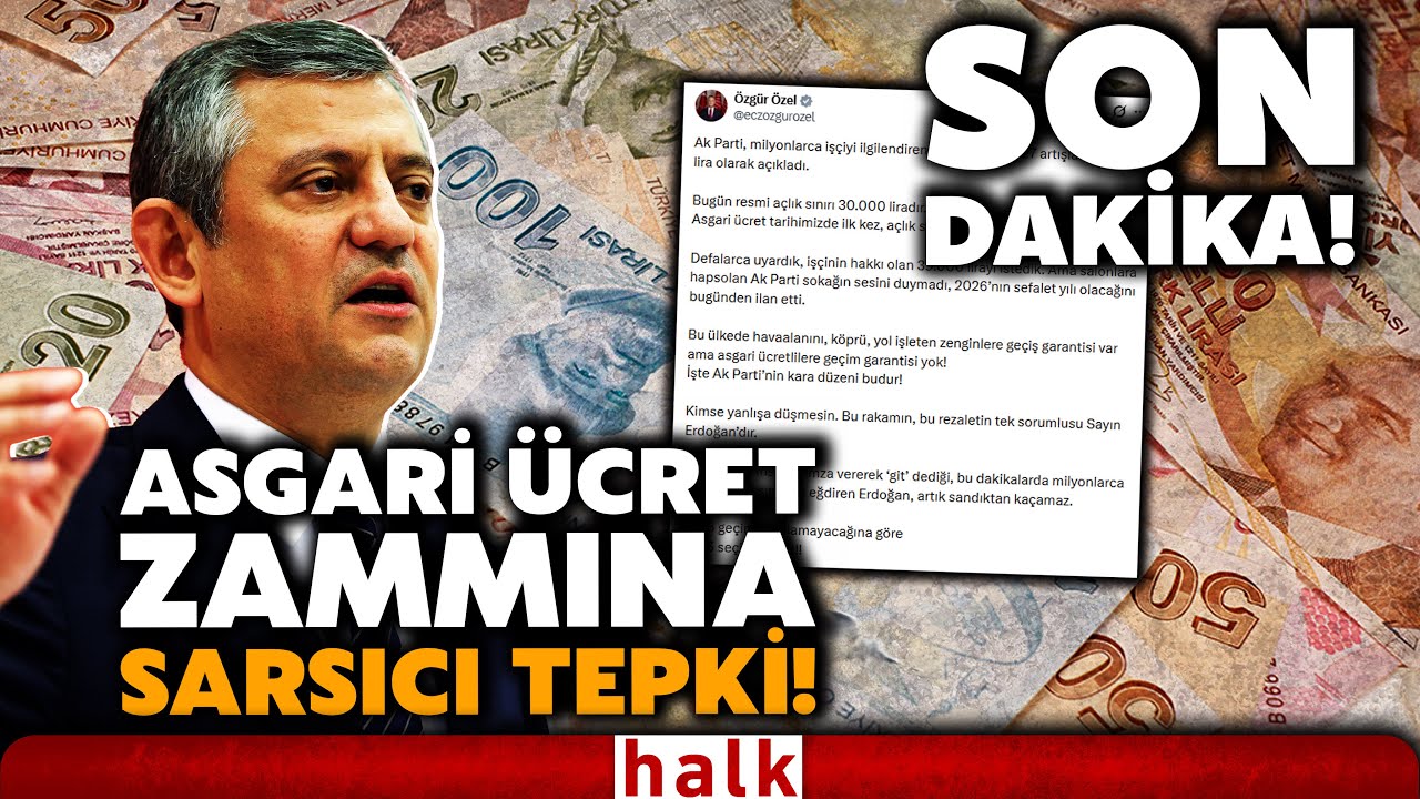 SON DAKİKA! CHP lideri &Ouml;zg&uuml;r &Ouml;zel'den asgari &uuml;crete yapılan y&uuml;zde 27'lik zamma zehir gibi tepki!