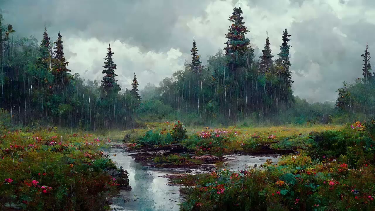 Native American Flute with Rain Ambience for 1 Hour || Relax with Howling Steppes 🎵🌄