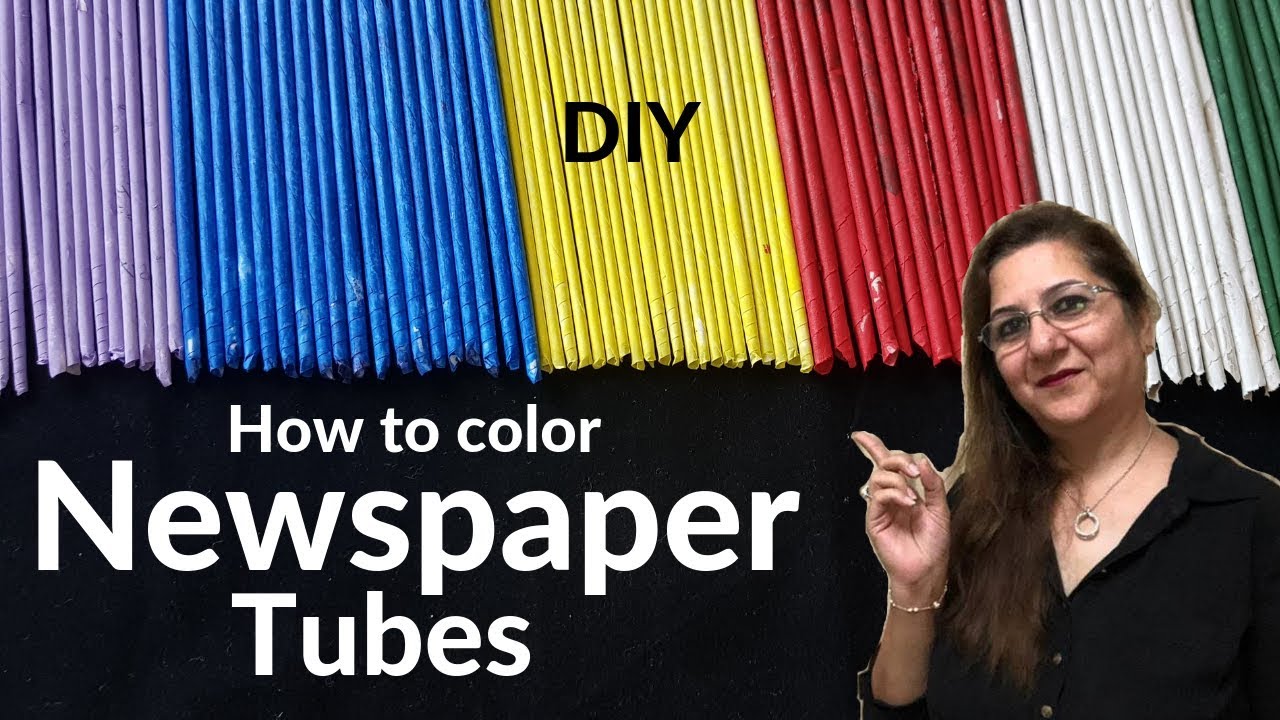 How to color newspaper tubes