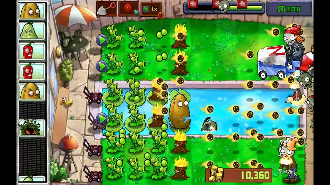 Plants vs Zombies (Pool) Level 10