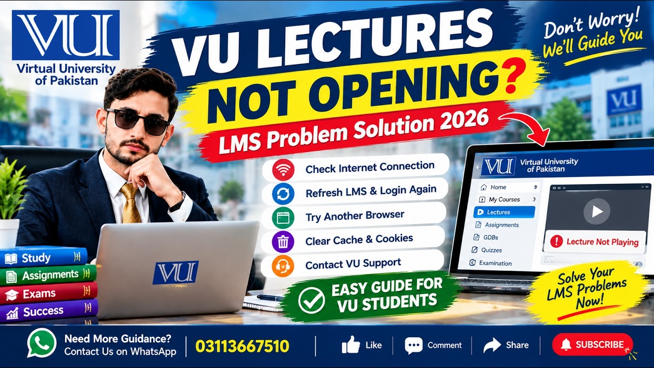 VU Lectures Not Opening? 😟 | Virtual University LMS Lecture Problem Solution 2026