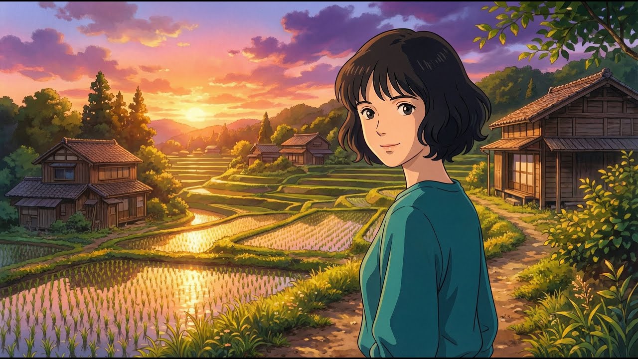 A Peaceful Day in Rural Japan 🌿 Ghibli Style ASMR Animation  Slow Living 🕊️