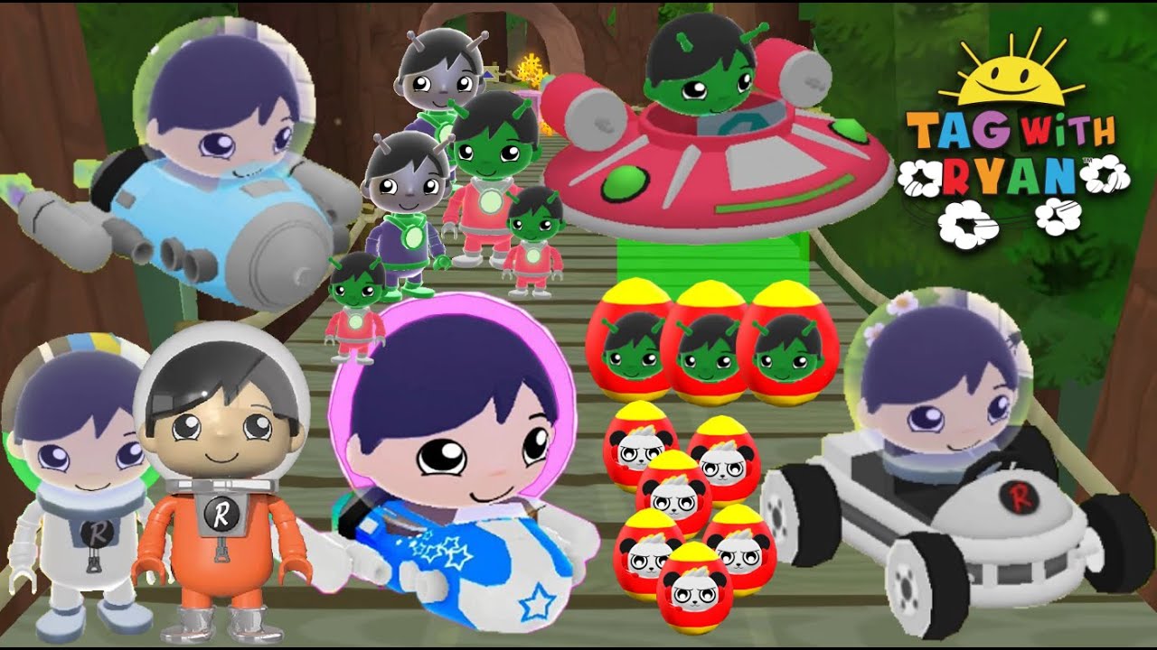 Tag with Ryan - Rocket vs Spaceship vs UFO vs Space Rover - All Vehicles All Characters Unlocked