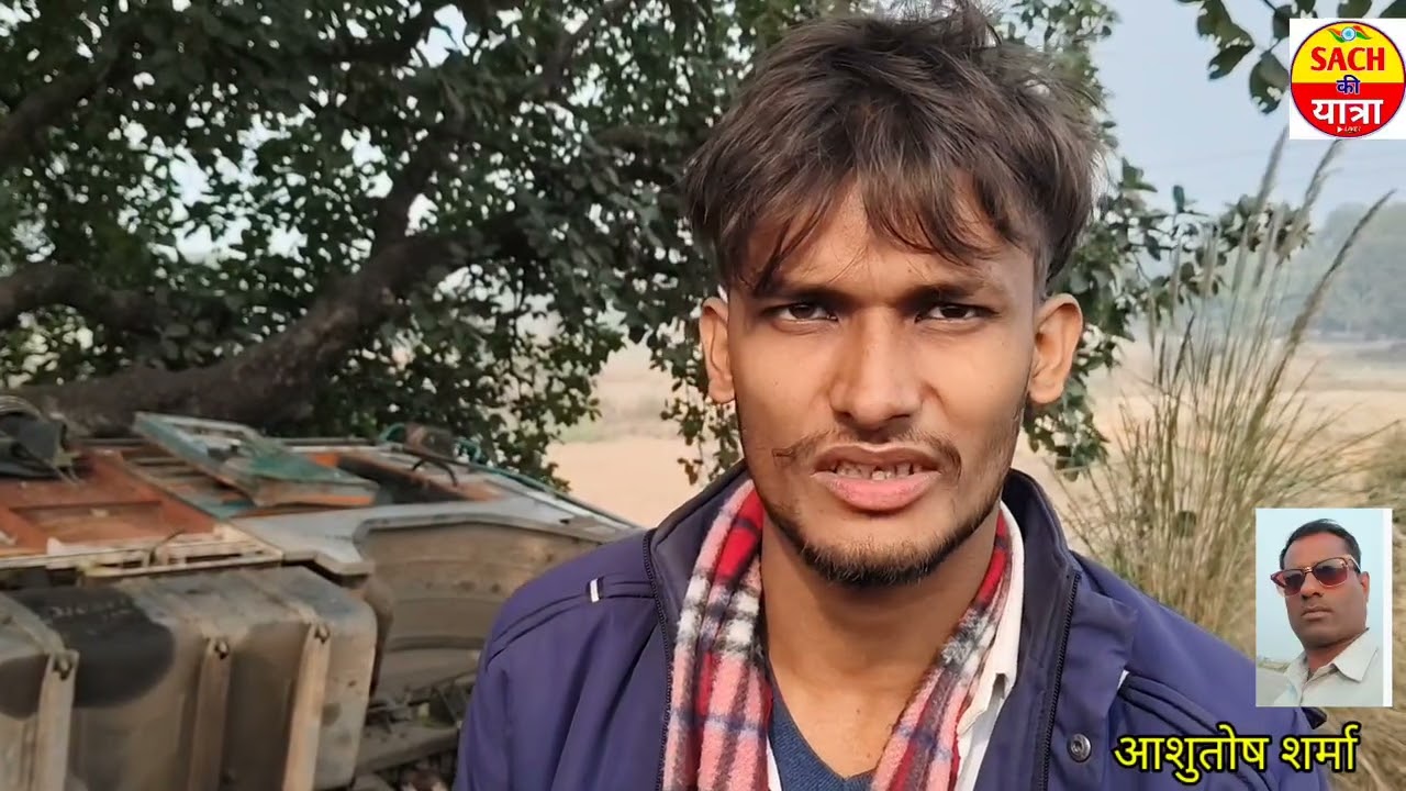 विजयपुर चढ़ाई पर बिरौरा की ट्रक पलटा,,बाल बाल बचा ड्राइवर