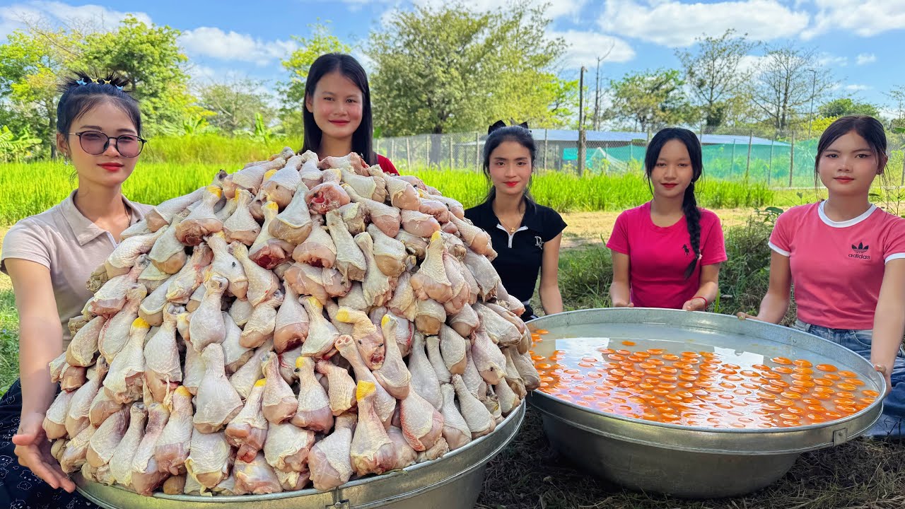 Amazing cooking chicken leg crispy with fresh egg recipe in my village