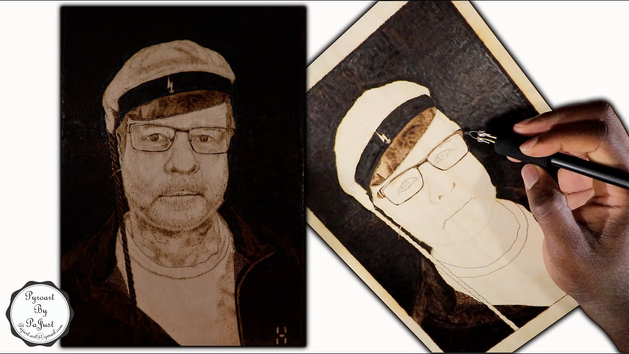 Pyrography (wood burning art) on birch plywood - Pt 5