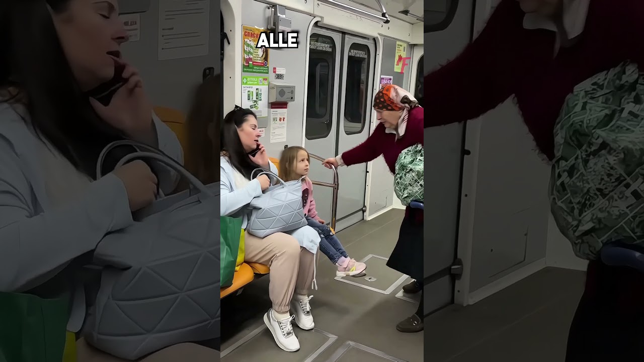 Ein junges Mädchen in einem Bus demonstriert die Freundlichkeit und Unschuld von Kindern 🥰❤️🤗