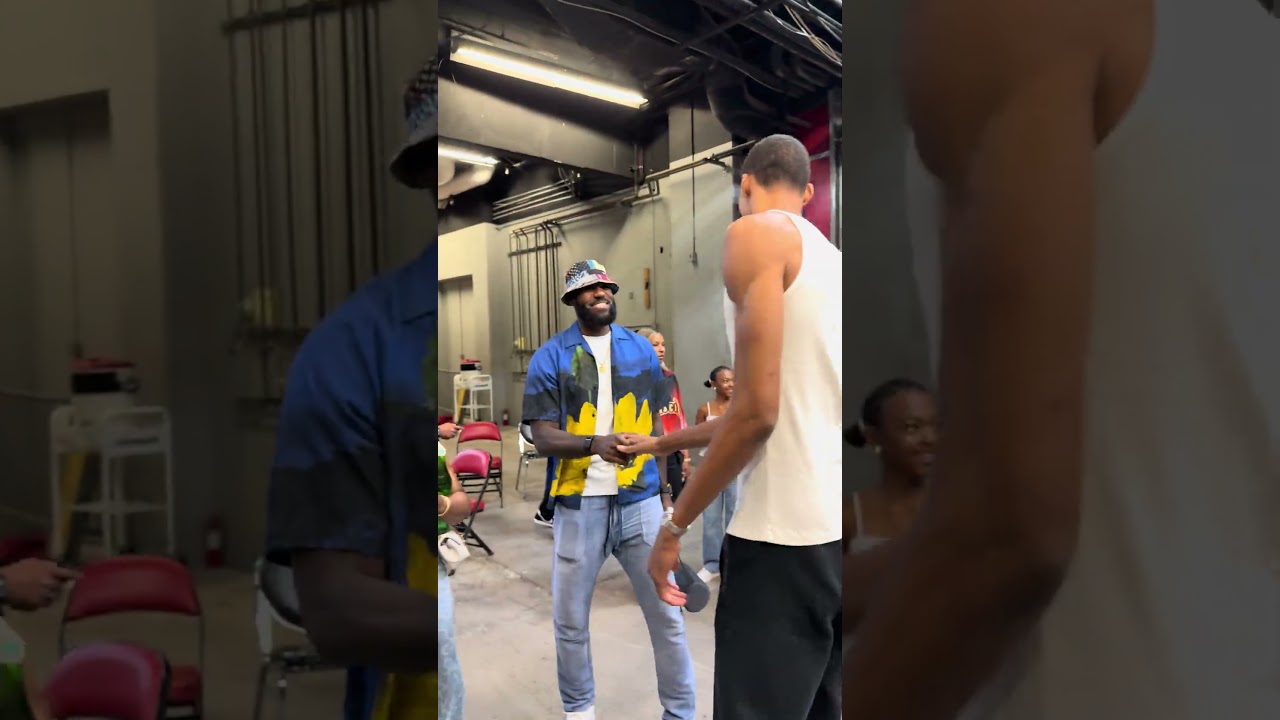when the King and Wemby link up 👑👽 #Spurs #victorwembanyama #NBA #lebronjames #lakers #summerleague
