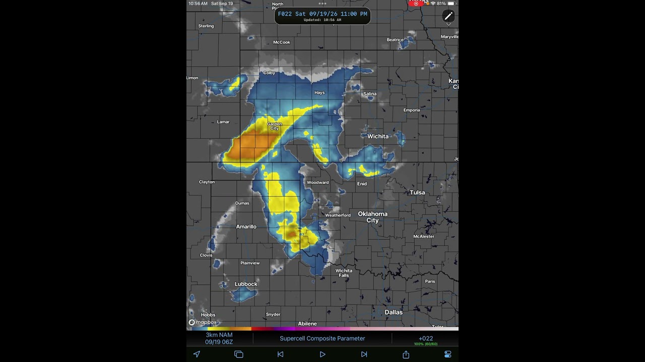 Todays severe weather for the panhandle of Texas, Oklahoma￼, and Kansas 9/19/26
