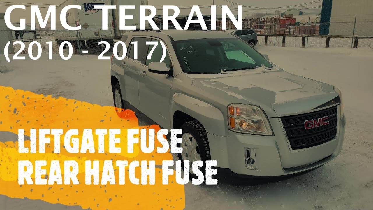 GMC Terrain — расположение предохранителей на подъемной двери с электроприводом / задней двери (2...