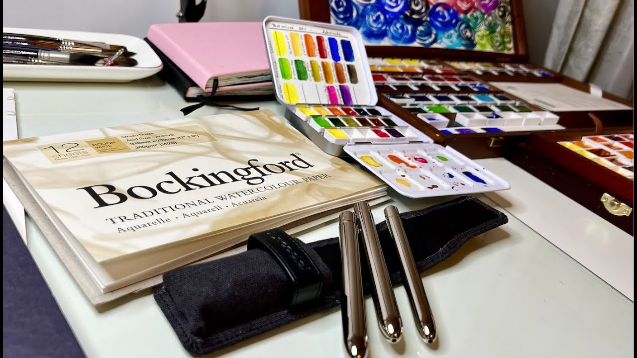 DIY Watercolor Sketchbook EASY NO SEW 100% Cotton Arches : Bockingford Journal