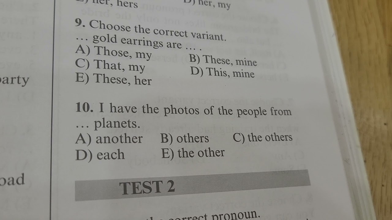 Pronoun Test 1,2