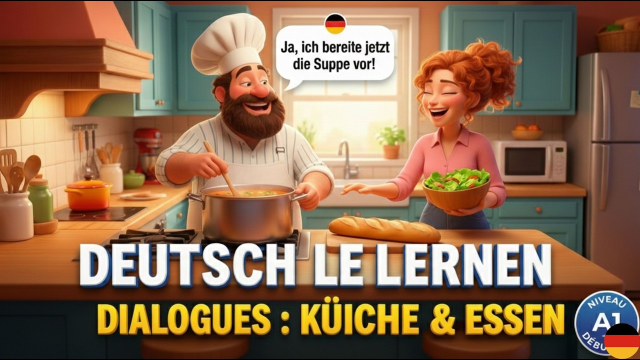 Deutsch lernen im Alltag: Dialoge in der Küche & beim Essen (A1 - B1)