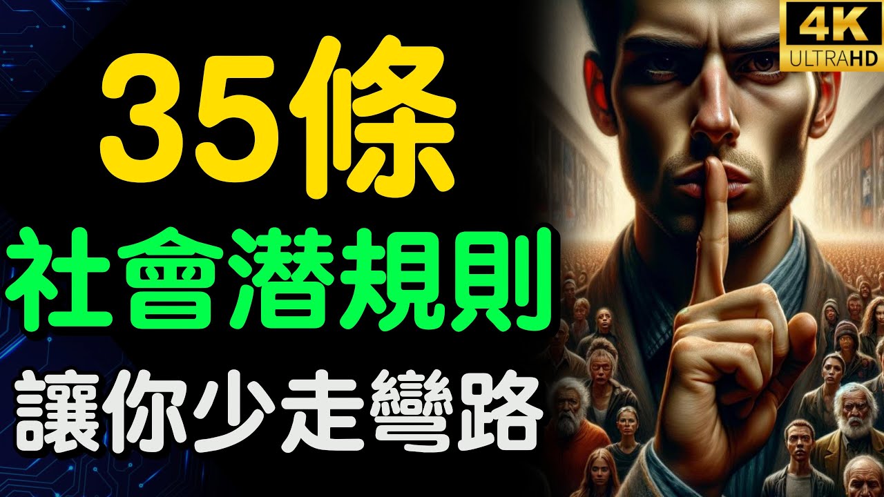 35條社會潛規則，讓你少走彎路！成年人闖蕩社會的最好說明【財之道】富人思維 財之道 目標設定 財商 賺錢 破局思維 潛規則 社會 認知 財商知識 個人成長 開悟覺醒 反內耗  @財之道