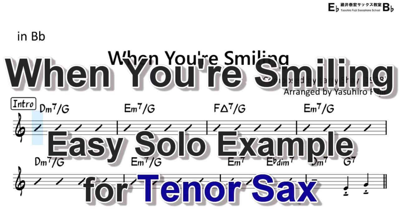 When You're Smiling - Easy Solo Example for Tenor Sax