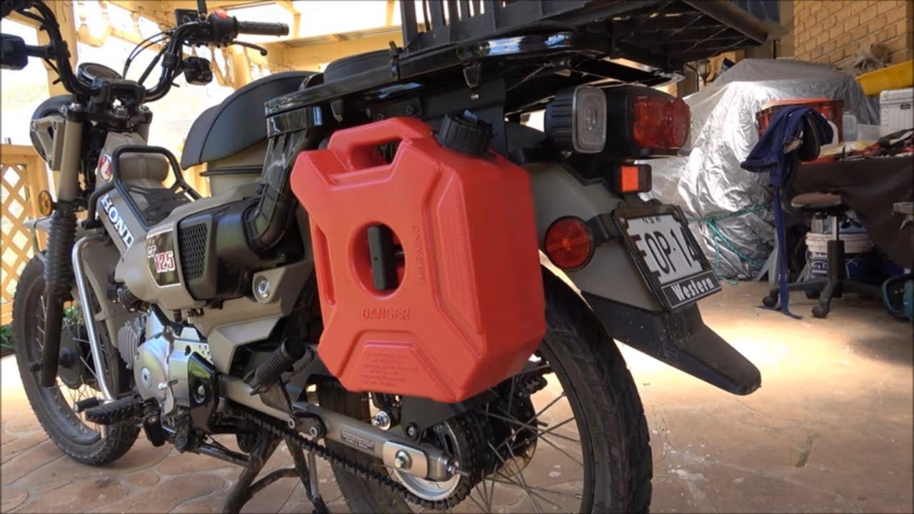 2020 Honda CT125 Hunter Cub Trail 125 - After-Market 5 Litre Gas Can fit!